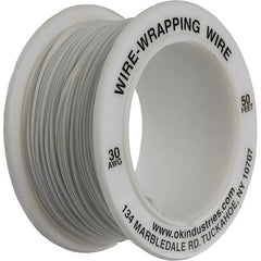 OK Industries - 30 AWG, 1 Strand, 15.2 m OAL, Copper Hook Up Wire - White Kynar Jacket - Exact Tooling