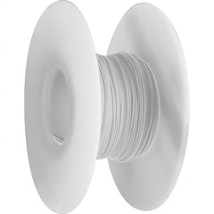 OK Industries - 24 AWG, 1 Strand, 30.4 m OAL, Copper Hook Up Wire - White Kynar Jacket, 0.03" Diam - Exact Tooling