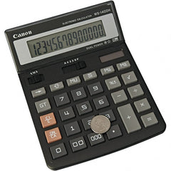 Canon - 14-Digit LCD 14 Function Handheld Calculator - 5-7/8 x 7-7/8 Display Size, Black, Solar & Battery Powered - Exact Tooling