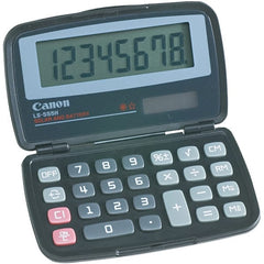 Canon - 8-Digit LCD 8 Function Handheld Calculator - 4-3/8 x 2-3/4 Display Size, Black, Solar & Battery Powered - Exact Tooling