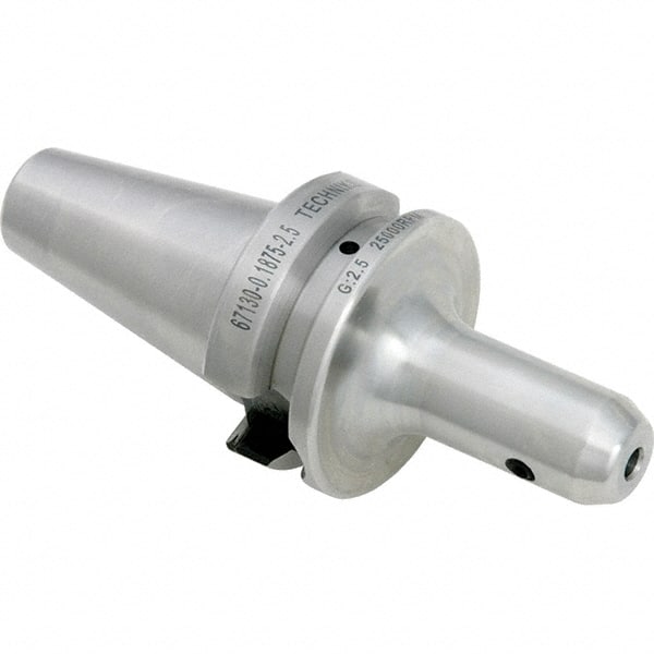 Techniks - BT30 Dual Contact Taper 1/2 Hole End Mill Holder & Adapter - 1-1/4" Nose Diam, 2-1/2" Projection - Exact Tooling