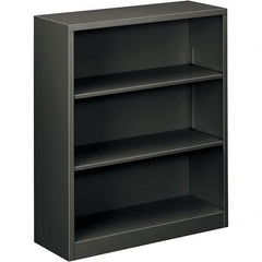Hon - 3 Shelf, 41" High x 34-1/2" Wide Bookcase - 12-5/8" Deep, Steel, Charcoal - Exact Tooling