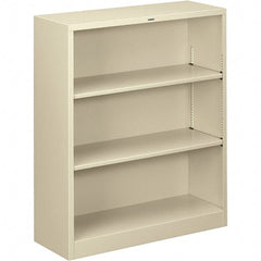 Hon - 3 Shelf, 41" High x 34-1/2" Wide Bookcase - 12-5/8" Deep, Steel, Putty - Exact Tooling