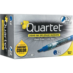 Quartet - Blue, Chisel Tip, Dozen EnduraGlide Dry Erase Markers - For Use with Dry Erase Marker Boards - Exact Tooling