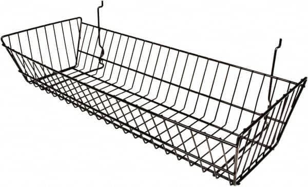 ECONOCO - 10" Deep, Rectangular Steel Peg Board/Slatwall Basket - 24" Wide x 5" High - Exact Tooling