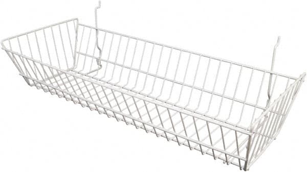 ECONOCO - 10" Deep, Rectangular Steel Peg Board/Slatwall Basket - 24" Wide x 5" High - Exact Tooling