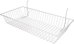 ECONOCO - 12" Deep, Rectangular Steel Peg Board/Slatwall Basket - 24" Wide x 4" High - Exact Tooling