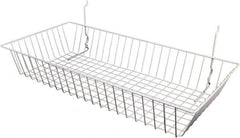 ECONOCO - 12" Deep, Rectangular Steel Peg Board/Slatwall Basket - 24" Wide x 4" High - Exact Tooling