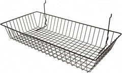 ECONOCO - 12" Deep, Rectangular Steel Peg Board/Slatwall Basket - 24" Wide x 4" High - Exact Tooling