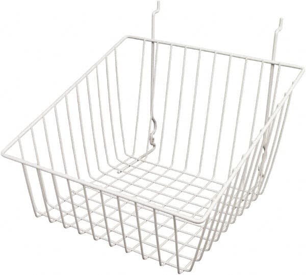 ECONOCO - 12" Deep, Square Steel Peg Board/Slatwall Basket - 12" Wide x 8" High - Exact Tooling