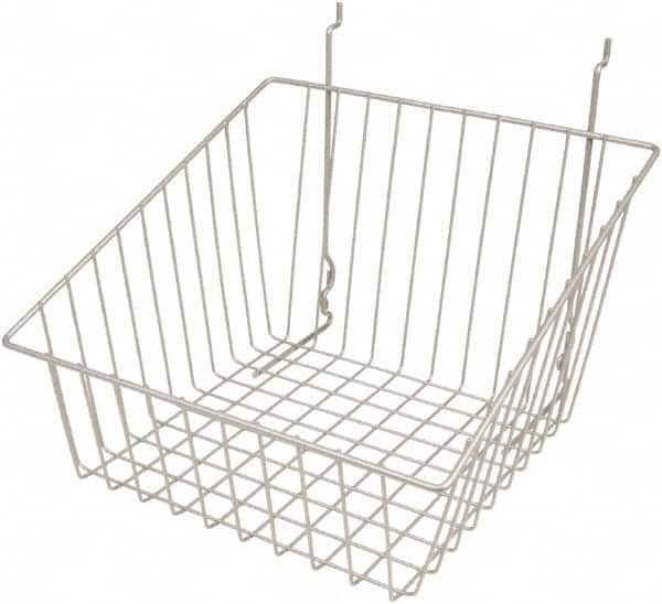 ECONOCO - 12" Deep, Square Steel Peg Board/Slatwall Basket - 12" Wide x 8" High - Exact Tooling