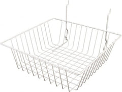 ECONOCO - 12" Deep, Square Steel Peg Board/Slatwall Basket - 12" Wide x 4" High - Exact Tooling