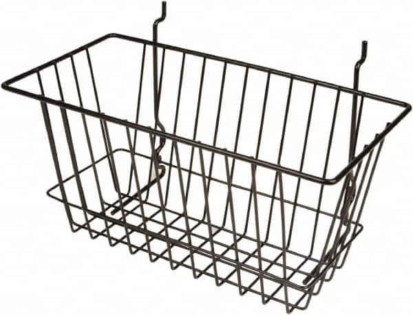ECONOCO - 6" Deep, Rectangular Steel Peg Board/Slatwall Basket - 12" Wide x 6" High - Exact Tooling