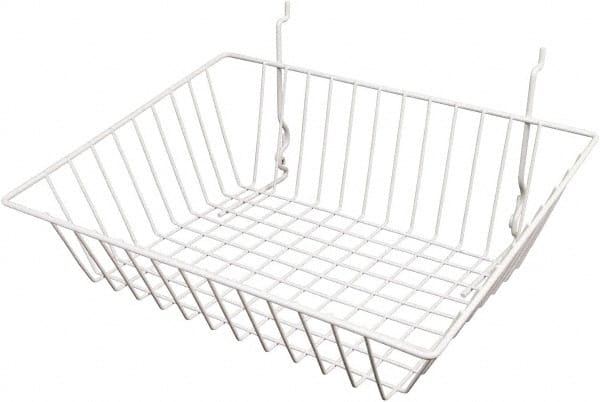 ECONOCO - 12" Deep, Rectangular Steel Peg Board/Slatwall Basket - 15" Wide x 5" High - Exact Tooling