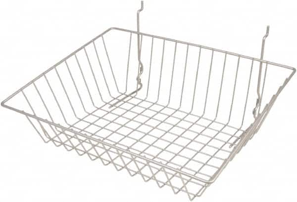 ECONOCO - 12" Deep, Rectangular Steel Peg Board/Slatwall Basket - 15" Wide x 5" High - Exact Tooling