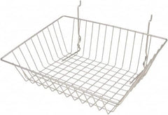 ECONOCO - 12" Deep, Rectangular Steel Peg Board/Slatwall Basket - 15" Wide x 5" High - Exact Tooling
