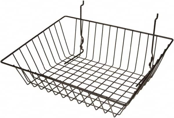 ECONOCO - 12" Deep, Rectangular Steel Peg Board/Slatwall Basket - 15" Wide x 5" High - Exact Tooling
