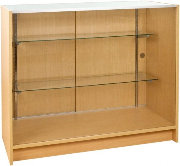 ECONOCO - 2 Shelf Visible Storage Cabinet - Melamine, 48" Wide x 20" Deep x 38" High, Maple - Exact Tooling