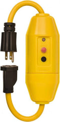 Tower - 1 Outlet, 125 Volt, 15 Amp Rating, 4 to 6mA Max Surge, Plug In, Manual, Commercial, Industrial GFCI - 1-1/2 Ft. Long Cord, 5-15P and R NEMA Configuration, Polycarbonate Housing - Exact Tooling