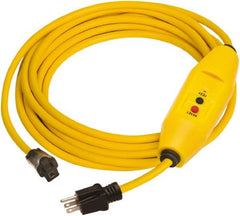 Tower - 1 Outlet, 125 Volt, 15 Amp Rating, 4 to 6mA Max Surge, Plug In, Automatic, Commercial, Industrial GFCI - 25 Ft. Long Cord, 5-15P and R NEMA Configuration, Polycarbonate Housing - Exact Tooling