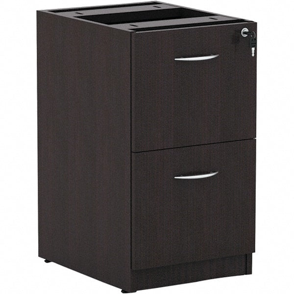 ALERA - 15" Wide x 28-1/2" High x 20-1/2" Deep, 2 Drawer Pedestal - Woodgrain Laminate, Espresso - Exact Tooling