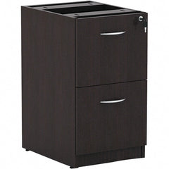 ALERA - 15" Wide x 28-1/2" High x 20-1/2" Deep, 2 Drawer Pedestal - Woodgrain Laminate, Espresso - Exact Tooling