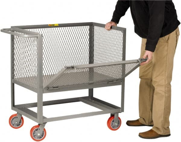 Little Giant - 2,000 Lb Capacity Steel Raised Deck Box Truck - Steel Deck, 30" OAW, 48" Platform Length x 20" Platform Height, Polyurethane Casters - Exact Tooling