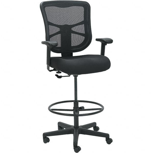 ALERA - 51-5/8" High Stool - 25.63" Wide x 26" Deep, Fabric Mesh Seat, Black - Exact Tooling