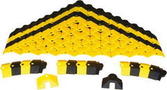 UltraTech - 1 Channel, 24 Ft Long, 3/8" Max Compatible Cable Diam, Yellow/Black ABS On Floor Cable Cover - 3" Overall Width x 3/4" Overall Height, 3/4" Channel Width x 3/8" Channel Height - Exact Tooling