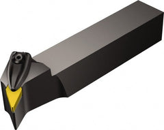 Sandvik Coromant - DVTN, Left Hand Cut, -27.50° Lead Angle, 1-1/4" Shank Height x 1-1/4" Shank Width, Negative Rake Indexable Turning Toolholder - 6" OAL, VNMG 16 04 08 Insert Compatibility, Series T-Max P - Exact Tooling