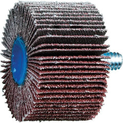 PFERD - 1-1/2" Diam x 1" Face Width, Aluminum Oxide Coated Mounted Flap Wheel - 1/4-20 Threaded Mount, 60 Grit, 23,000 Max RPM - Exact Tooling