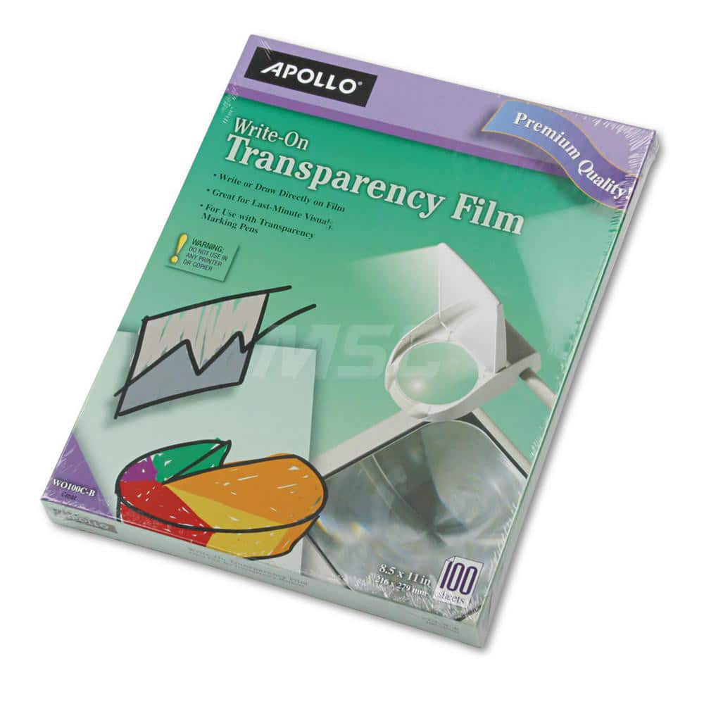 ACCO - Transparency Films & Sleeves; Audio Visual Conference Accessory Type: Transparency Sleeves ; For Use With: Write-On-Only ; Detailed Product Decription: Write or draw directly on film using transparency marking pens. Ideal for last-minute visuals. - Exact Tooling