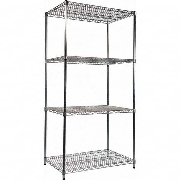 ALERA - 4,000 Lb Capacity 4 Shelf Wire Shelving - Starter Unit - Exact Tooling