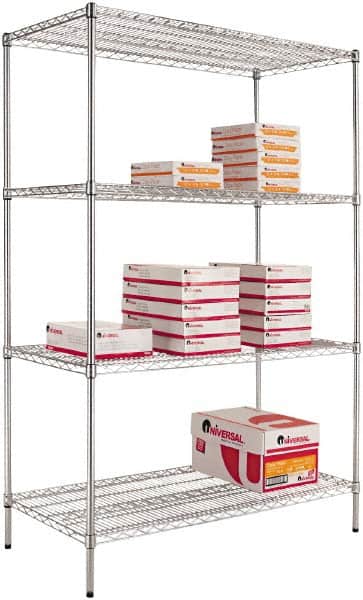 ALERA - 4 Shelf Wire Shelving - Starter Unit - 24" Deep x 72" High, - Exact Tooling