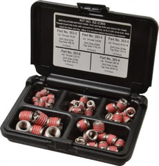 E-Z LOK - 46 Inserts, #10-24 - 1/2-13 Internal Thread, #10 - 1/2 UNC, Stainless Steel, Thread Repair Kit - Exact Tooling