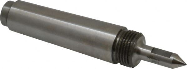 Riten - 3/8" Head Diam, Steel Long Point Solid Dead Center - 3MT Morse Taper, 3/8" Point Diam, 1-1/4" Point Length, 1-11/16" OAL - Exact Tooling
