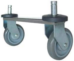 Value Collection - 5" Diam x 1-1/4" Wide, Polyurethane Rigid Caster - 600 Lb Capacity, Friction Ring Stem Mount - Exact Tooling