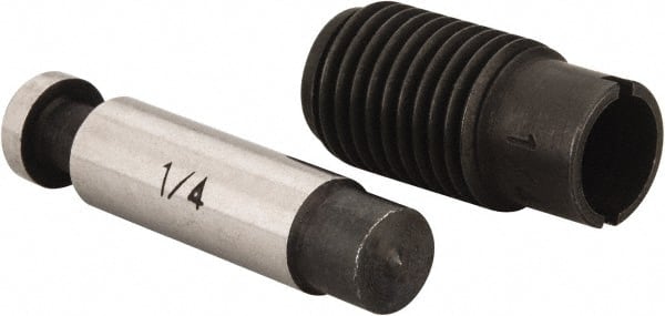 Value Collection - 1/4" Round Punch & Die Set - 1-3/4" Deep, Includes Hand Punch Set, for Use with Select Brand Punch & Die Set (MSC #06512990) - Exact Tooling