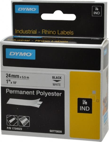 Rhino - 216" Long, White Permanent Polyester Tape Self Laminating Label - For RHINO 6000 or RHINO 6500 - Exact Tooling