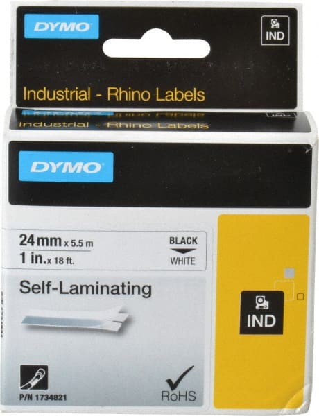 Rhino - 216" Long, White Vinyl Self Laminating Label - For RHINO 6000 or RHINO 6500 - Exact Tooling