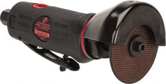 PRO-SOURCE - 3" Wheel Diam, 20,000 RPM, Pneumatic Cutoff & Cutoff-Grinder Tool - Right Angle Handle, 1/4 NPT Inlet - Exact Tooling