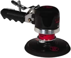 PRO-SOURCE - 12,000 OPM, 3 CFM Air Consumption, 90 psi Air Pressure, Palm Air Orbital Sander - Round Pad, 1/4 NPT Inlet - Exact Tooling