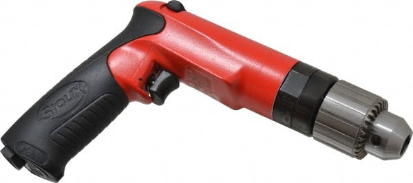 Sioux Tools - 1/2" Reversible Keyed Chuck - Pistol Grip Handle, 2,000 RPM, 14.16 LPS, 30 CFM, 1 hp - Exact Tooling