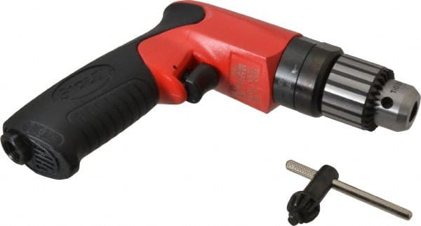 Sioux Tools - 3/8" Keyed Chuck - Pistol Grip Handle, 4,000 RPM, 11.8 LPS, 25 CFM, 0.6 hp - Exact Tooling