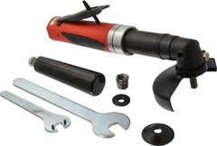 Sioux Tools - 4" Wheel Diam, 12,000 RPM, Pneumatic Angle & Disc Grinder - 3/8-24 Spindle, 35 CFM, Rear Exhaust - Exact Tooling