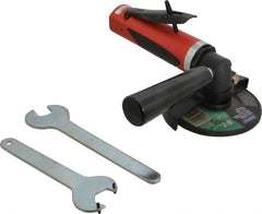 Sioux Tools - 4-1/2" Wheel Diam, 12,000 RPM, Pneumatic Angle & Disc Grinder - 5/8-11 Spindle, 35 CFM, Rear Exhaust - Exact Tooling