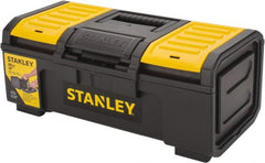 Stanley - 3 Compartment Tool Box - 15-13/32" Wide x 9-5/8" Deep x 6-5/16" High, Polypropylene, Black/Yellow - Exact Tooling