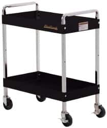 Blackhawk by Proto - 350 Lb Capacity, 30" Wide x 16" Long x 35-1/2" High Standard Utility Cart - 2 Shelf, Steel, Swivel Casters - Exact Tooling