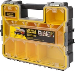 Stanley - 17-1/2" Wide x 14-1/2" High x 4-1/2" Deep, Deep Small Parts Storage Box - Polypropylene Resin Frame, 10 Compartments, 3-1/4" Wide x 3-1/2" High x 4-3/8" Deep Bin - Exact Tooling