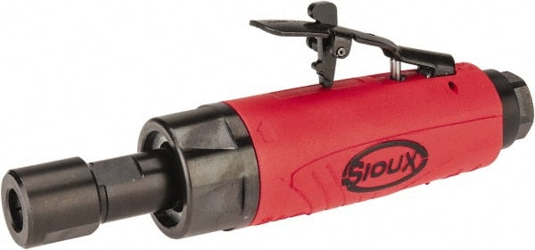 Sioux Tools - 1/4" Collet, Straight Handle, Angle Air Die Grinder - 25,000 RPM, Rear Exhaust, 11 CFM, 0.3 hp, 6.21 bar, 1/4 NPT - Exact Tooling